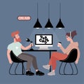 Podcast concept illustration. Webinar, online training, Royalty Free Stock Photo